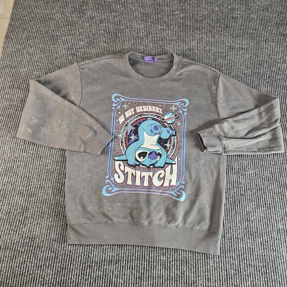 Disney Tops - Disney Stitch Sweatshirt Womens Large Gray Crewneck Graphic So Not Ordinary